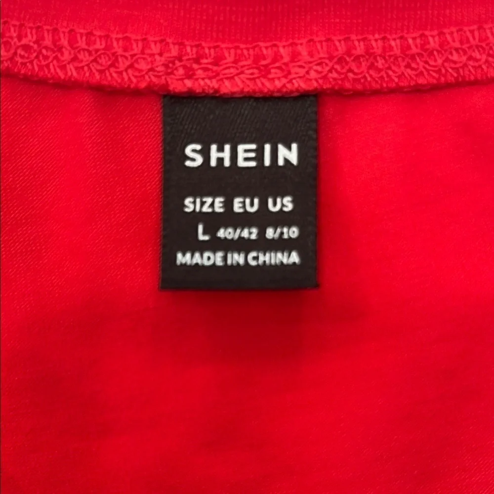 SHEIN Relaxed Red Short Sleeve Blouse - Picture 2 of 3